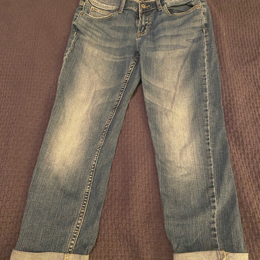 Cropped cuffed Banana Republic jeans.